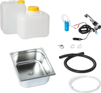 Produktbild von 12V Wasseranlage Miniküche 354x325x150mm Campingküche Küchenblock Bausatz London