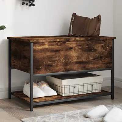 Produktbild von Design Möbel Sitzbank mit Stauraum Räuchereiche 70x42,5x47 cm Holzwerkstoff - 2024 Neu