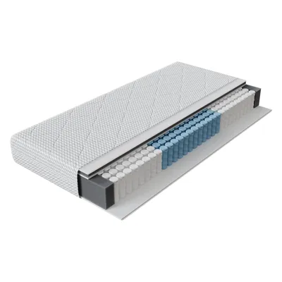 A cutaway view of a mattress showing its internal layers.