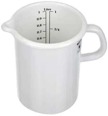 Emaille Messbecher 1 l, Ø 10 cm, Höhe 14,8 cm, Weiß