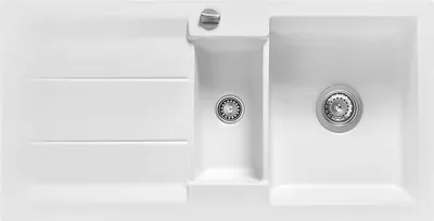 Produktbild von Flächenbündige Spüle GENEA 100 F in POLAR mit Excenterbedienung / Einbauspüle / Flächenbündig