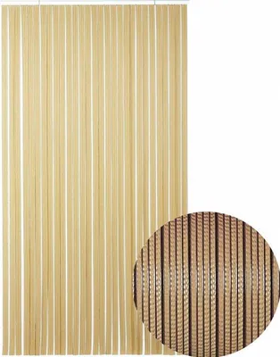 Produktbild von Unyqoos® Jekra Vliegengordijnen Fliegengardine – PVC-Lamellen Insektenschutz, Retro Braun/Beige, 90×220 cm, Lamellenbreite 2,9 cm, inkl. Schraubhaken