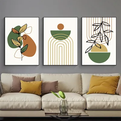 Posterset 3er Boho-Abstract botanisch 60x90 cm ohne Rahmen