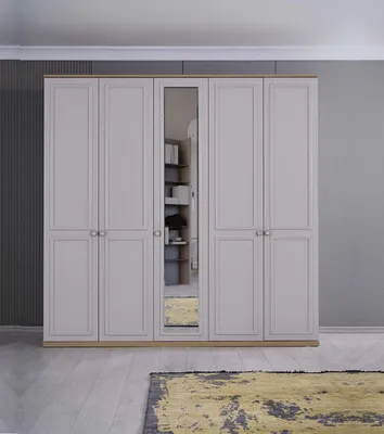 Produktbild von Komplette Schlafzimmermöbel Moderne Betten Holz 6tlg Schlafzimmer Grau