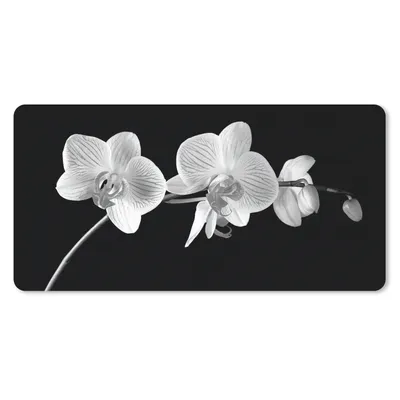 Produktbild von MuchoWow® Mauspad Mousepad Orchidee - Blumen - Schwarz - Rosa - Knöpfe 60x30 cm - Mousepads - Maus Mat - Pad - Mausunterlage - Nachhaltig