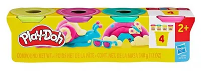Image de Pack de 4 pots de pate à modeler couleurs vives play-doh - hasbro - g0689 - jeu créatif