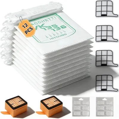 12 Staubsaugerbeutel + Filter für Vorwerk Kobold VK135/136