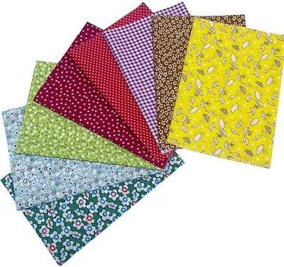 Obrázok produktu pre Sada bavlnených patchworkových látok 50 x 50 cm, 8 kusov Viacfarebná dekoratívna látka na ručné práce a kreatívne projekty