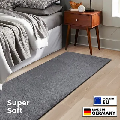 Produktbild von Teppichläufer Bettvorleger Sundae viele Farben & Größen Anthrazit 80x300 cm