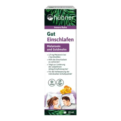 Obrázok produktu pre Hübner Sprej na dobrý spánok | 20 ml | Melatonín a extrakt zo zlatého maku | vegánsky