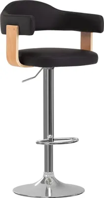 Produktbild von vidaXL Barhocker 2 Stk. Schwarz Bugholz und Kunstleder