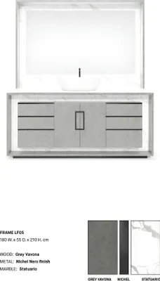 Image de Gris Armoire de salle de bains Meuble de salle de bains Étagères en bois