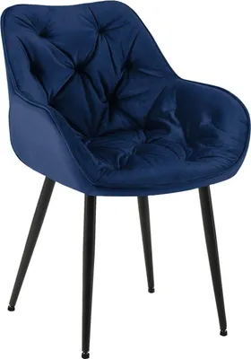 Produktbild von Esszimmerstuhl Velvet – Sesselstil – Hoher Komfort und wartungsfreundlich | Farbe: dunkelblau