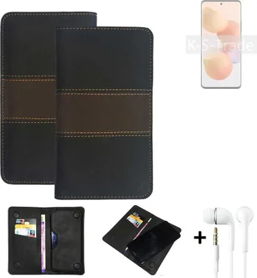 Produktbild von K-S-Trade Handyhülle + Kopfhörer kompatibel mit Xiaomi Civi Schutzhülle Walletcase Bookstyle Tasche Schutz Case Hülle Wallet Cover Kunstleder