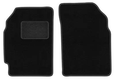 Produktbild von Velours-Fußmatten Vorne passend für Chevrolet Spark III M300 (Schrägheck, Bj. 2009-2015) –  schwarz, passgenau, mit Befestigungen set 2 Stk. - STANDARD