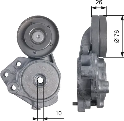 Produktbild von GATES T39173 Spannrolle Keilrippenriemen 76mm für VW GOLF VI (5K1) Golf V Schrägheck (1K1) Polo Schrägheck (6R1, 6C1) TOURAN (1T1, 1T2) TIGUAN (5N)