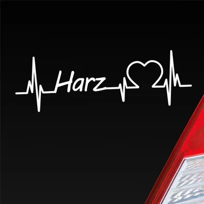 Produktbild von Auto Aufkleber Harz Puls Herzschlag mit Ferien Region Motiv 19x6 cm Weiss Glanz Sticker Heckscheibenaufkleber