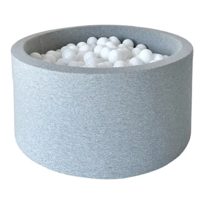 Image de MONIO for kids Piscine à balles 90 cm Gris clair + 200 balles