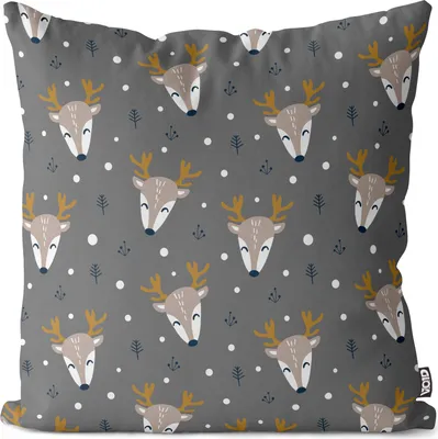 Produktbild von VOID Winter Reh grau Kissenbezug Kissenhülle Sofakissen Kissen Deko Outdoor-Kissen Dekokissen