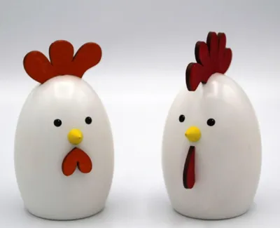Produktbild von Osterdekoration Huhn & Hahn bunt BxHxT 6,4x12x7cm NEU