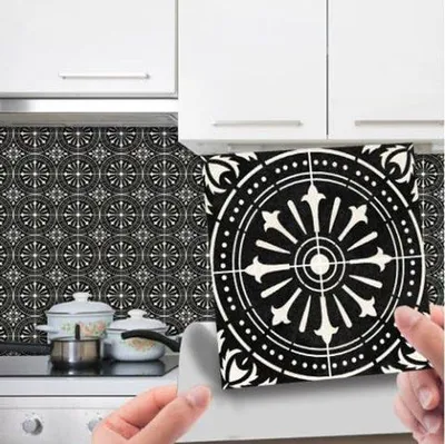 Zdjęcie produktu dla Naklejka ścienna z PVC w kształcie ośmiokąta/mandali, 15 x 15 cm, samoprzylepna, zestaw 30 sztuk