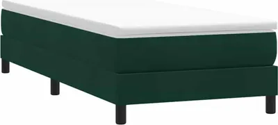 Produktbild von vidaXL Boxspringbett ohne Matratze Dunkelgrün 80x220 cm Samt