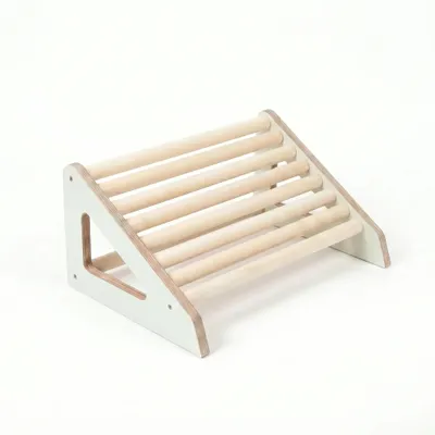Image de leg&go Repose-pieds ergonomique en bois avec rouleaux, Blanc - Repose-pieds de bureau