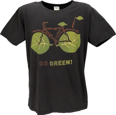 Image de T-shirt rétro, Tree Save Earth T-shirt - Go Green/noir, hommes, coton, taille : XXL