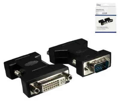 Produktbild von DINIC Monitor Adapter VGA Stecker auf DVI-I Buchse, schwarz