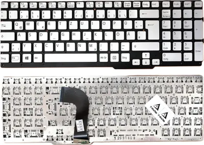 Obrázek produktu pro DE Stříbrná klávesnice bez rámečku, bez osvětlení kompatibilní s P/N 55012FVC2G2-035-G