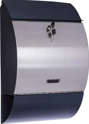 Produktbild von Wandbriefkasten Stahl mit Zeitungsfach Briefkasten Briefkastenanlage Postkasten