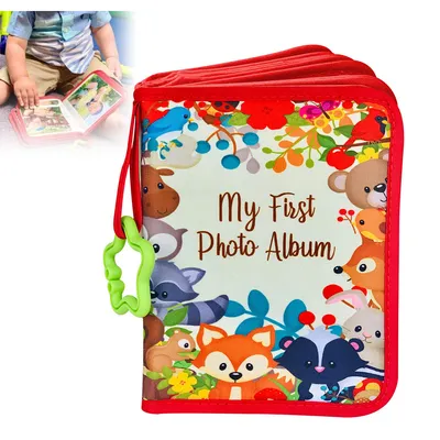 Produktbild von Baby-Fotoalbum mit weichem Einband – Mein erstes Fotobuch mit Waldtieren – Platz für 17 Fotos – Perfektes Geschenk zur Babyparty