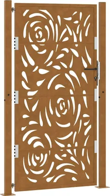 Produktbild von Gartentor 100x175 cm Verwitterungsstahl Flammendesign