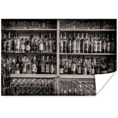 Produktbild von MuchoWow® Poster Bar - Alkohol - Spirituosen - Stilleben 90x60 cm - Schlafzimmer