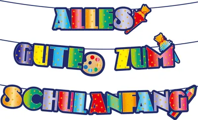 Produktbild von Oblique Unique Schuleinführung Girlande Alles Gute zum Schulanfang Banner Hänge Deko für Einschulung Jungs Mädchen