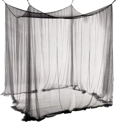 Imagen del producto de Mosquitera tipo dosel para cama doble, color , de poliéster, 210x190x240 cm. Protege contra insectos y sirve como elemento decorativo. Incluye 1 mosquitera y 4 ganchos