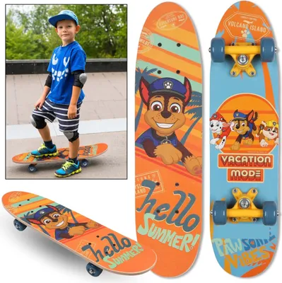 Obrázek produktu pro Paw Patrol Chase Chlapecký dřevěný skateboard 61 cm, protiskluzová deska 20-50 kg