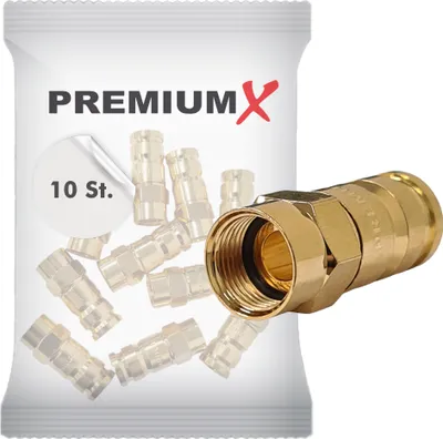 Produktbild von PremiumX 10x Kompressionsstecker XCon G6 F-Kompressionsstecker 7 bis 7,5mm für SAT Kabel Koaxialkabel 120db 130db 135db