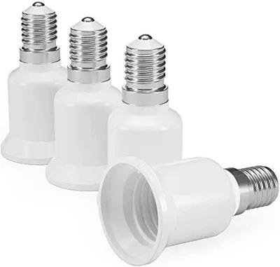 Zdjęcie produktu dla Adapter oprawki lampy E14 na E27 do żarówek LED 4 sztuki
