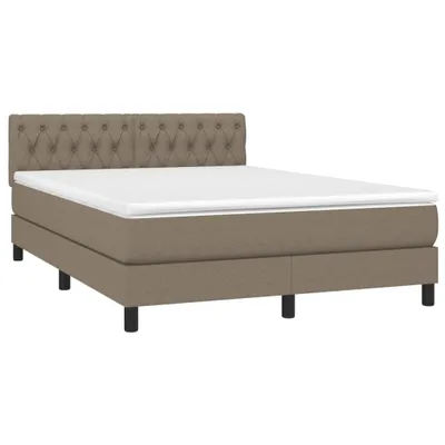 Produktbild von vidaXL Boxspringbett mit Matratze Taupe 140x200 cm Stoff