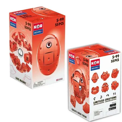 Obrázok produktu pre Geomag KOR 2.0 Pantone 485 Red 55 pcs, Hračka s neodýmovým magnetom, 5 rok / roky, Červená