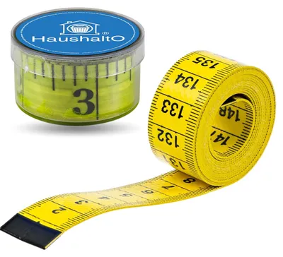 Zdjęcie produktu dla Miernik 2 w 1, 150 cm - Precyzyjne pomiary - Taśma miernicza w centymetrach i calach - Pudełko do przechowywania