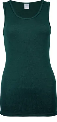 Produktbild von wobera NATUR Damen Hemd ohne Arm oder Tanktop aus 70% Schurwolle KbT und 30% Seide (Gr. L, Farbe: petrol)