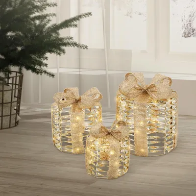 Zdjęcie produktu dla Dekoracja świetlna z diodami LED, 3 prezenty