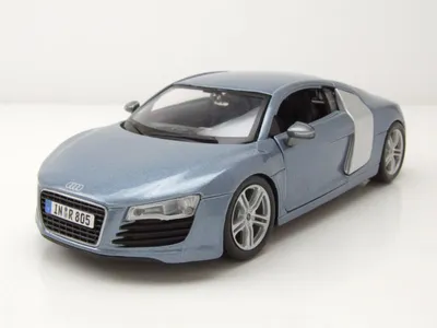 Zdjęcie produktu dla Model samochodu Maisto Audi R8 w skali 1:24 w kolorze niebiesko-srebrnym
