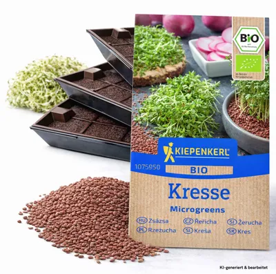 Produktbild von Samenshop24®  Keimsprossen "Kresse" Anzucht-SET,  Saat + 3 Keimschalen (das Original)