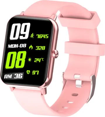 Produktbild von TPFNet Smartwatch mit Temperaturmessung und Silikon Armband Smart Watch mit Blutdruck- & Pulsmesser, Musiksteuerung usw. Modell SW16 - Rosa