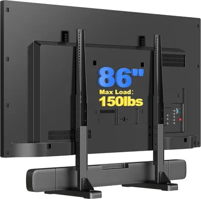 Imagen del producto de Soporte de TV ajustable en altura, para televisores de 24 a 86 pulgadas, con capacidad máxima de 68 kg, ideal para salones