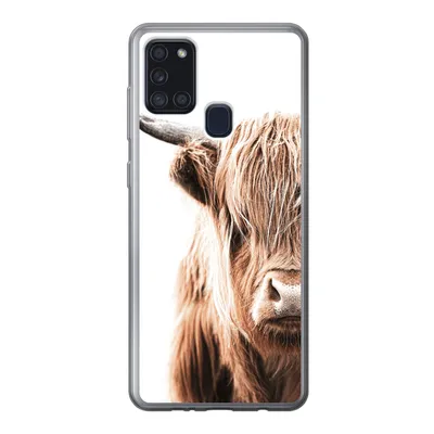 Produktbild von MuchoWow® Handyhülle Schutzhülle Hülle für Samsung Galaxy A21s Schottischer Highlander - Kuh - Tiere Silikon Softcase Handy Hülle - Hartschale