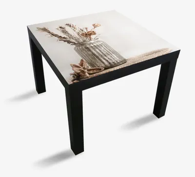 Produktbild von Wallario Möbeldesign / Aufkleber, geeignet für Ikea Lack Tisch - Trockenblumen im Glas in 55 x 55 cm